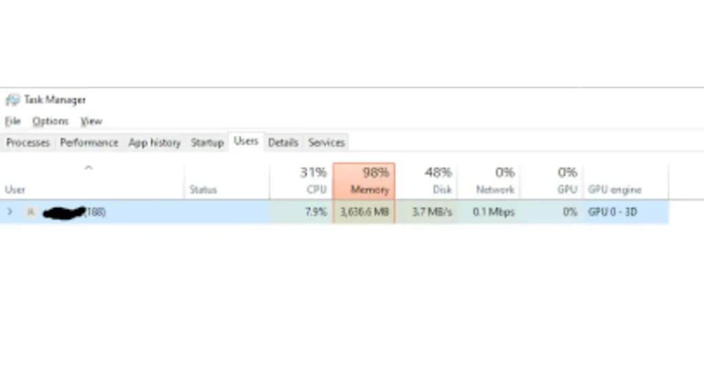 memory is at 98 with asus framework service